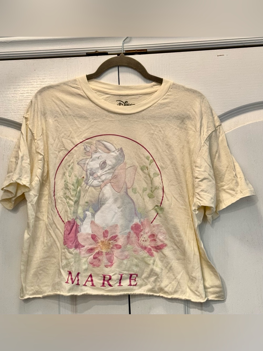 Disney Marie Aristocats Floral Crop Tee Shirt 2X | Cottagecore Graphic T-Shirt
